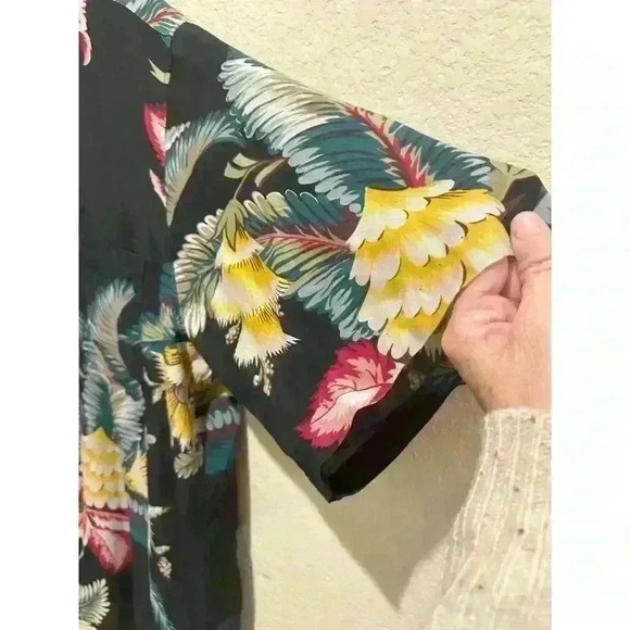 VTG Reyn Spooner‎ Mens XXL Button Up Shirt Black Short Sleeve Floral Hawaiian - Picture 3 of 14